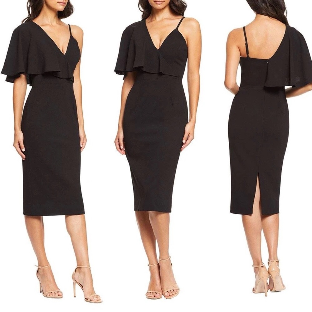 Dress the population beth ruffle shoulder dress FINAL PRICE NO OFFER CONSIDERED